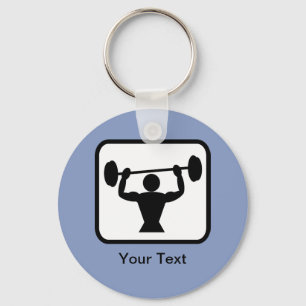 Bodybuilder/Weightlifter Logo Sleutelhanger
