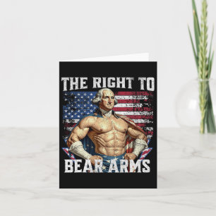 Bodybuilding 4th of July Dad USA Flag 2nd Beer Arm Kaart