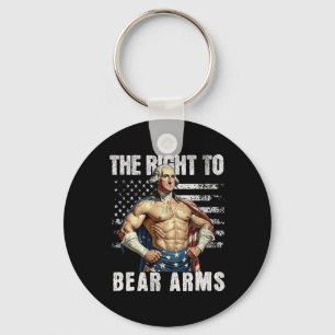 Bodybuilding 4th of July Dad USA Vlag 2nd Amendmen Sleutelhanger