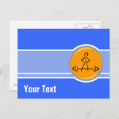 Bodybuilding; blauw en oranje briefkaart (Voorkant / Achterkant)