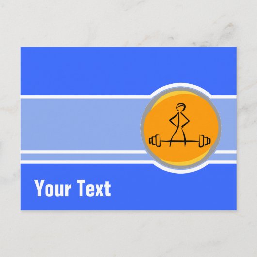 Bodybuilding; blauw en oranje briefkaart (Voorkant)