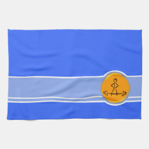 Bodybuilding; blauw en oranje theedoek