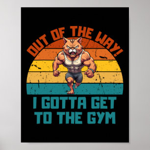 Bodybuilding Cat Gewichtheffen Voor Mannen Vrouwen Poster