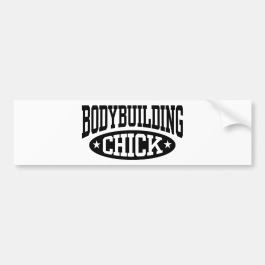Bodybuilding Chick Bumpersticker (Voorkant)