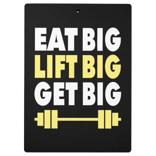 Bodybuilding - Eet groot, Lift groot, Groot worden Klembord (Achterkant)