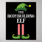 Bodybuilding Elf Matching Family Group Kerstmis P Poster (Voorkant)