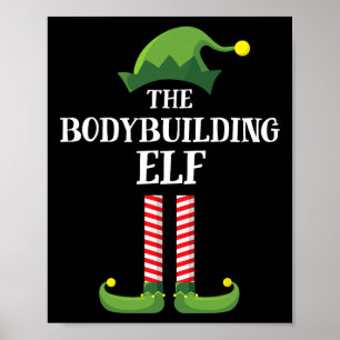Bodybuilding Elf Matching Family Group Kerstmis P Poster