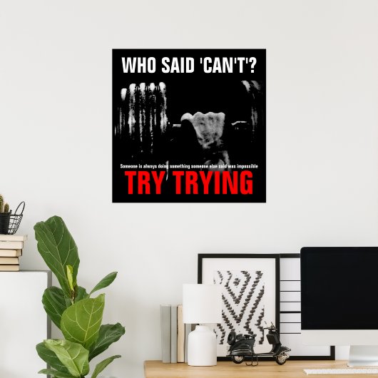Bodybuilding Fitness Quote Success Poster Print (Thuiskantoor)