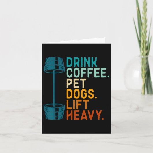 Bodybuilding Gewichtheffen Drink Koffie Huisdier H Kaart (Voorkant)
