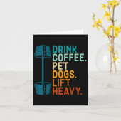 Bodybuilding Gewichtheffen Drink Koffie Huisdier H Kaart (Gele Bloem)