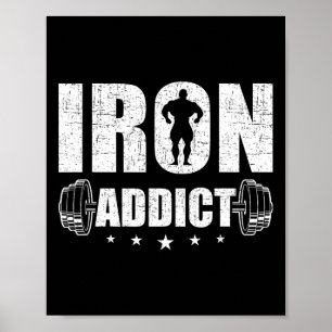 Bodybuilding Gewichtheffen Workout Cadeau Co. IJze Poster