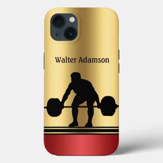 Bodybuilding gewichtheffer silhouet Personaliseren Case-Mate iPhone Case (Achterkant)