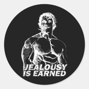 Bodybuilding Gym Inspiratie Arnold Old School Gol Ronde Sticker