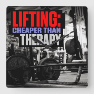 Bodybuilding Gym Workout Motivational Vierkante Klok