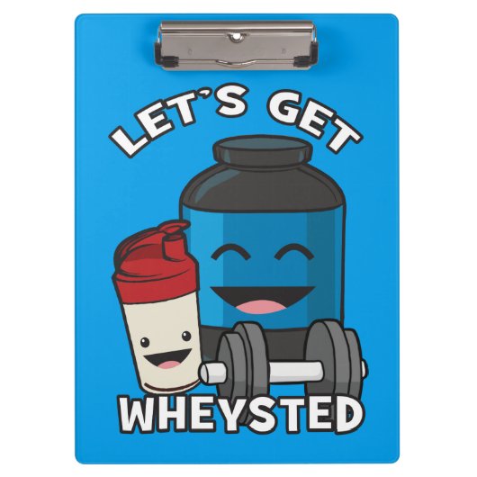 Bodybuilding Humor - Let's Get Wheysted Klembord (Voorkant)