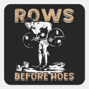 Bodybuilding Humor - Rijen voor Hoes - Nieuwigheid Vierkante Sticker