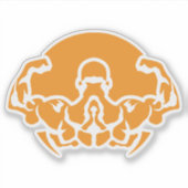 bodybuilding logo musculculus dos biceps 6 sticker (Voorkant)