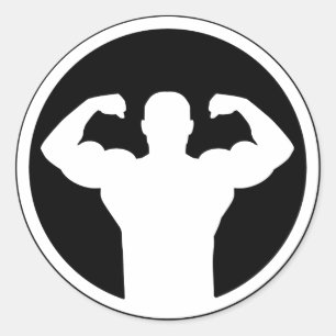 Bodybuilding-logo Ronde Sticker