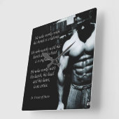 Bodybuilding Motivation Vierkante Klok (Hoek)