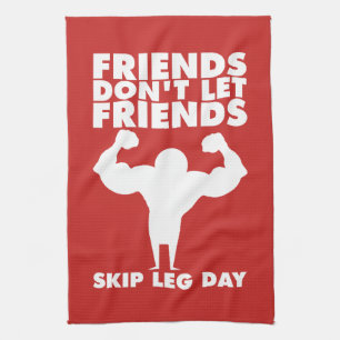 Bodybuilding - Niet Skip Been Day - Squat Theedoek