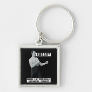 Bodybuilding - Rest Day - Funny Gym Humor Sleutelhanger
