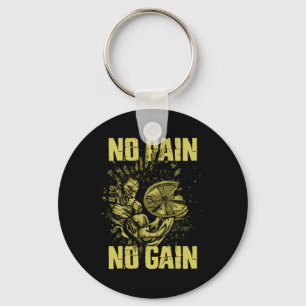 Bodybuilding-shirts voor mannen Geen pijn geen gew Sleutelhanger