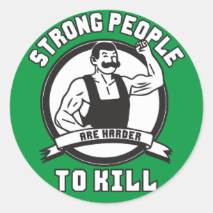 Bodybuilding - sterke mensen zijn moeilijker te do ronde sticker