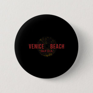 Bodybuilding Venice Beach California Gewichtheffen Ronde Button 5,7 Cm