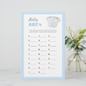 Bodysuit Baby shower ABCs Spel - Blauw Briefpapier (Staand voorkant)