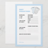 Bodysuit Baby shower Baby Predictions Kaart - blau (Voorkant / Achterkant)