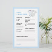 Bodysuit Baby shower Baby Predictions Kaart - blau (Staand voorkant)
