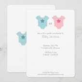 Bodysuit Bébé bleu et rose Baby Reveal Invitation (Devant / Derrière)