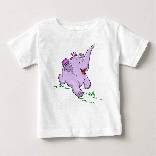 Bodysuit et T-shirt pour bébé pourpre Eléphant Enf (Devant)