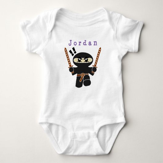 Bodysuit grappig, ninja . baby bodysuit (Voorkant)