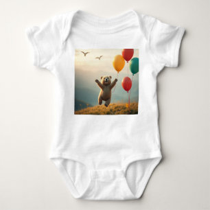 Bodysuit Happy baby beer vliegen met ballonnen
