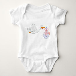 Bodysuit met een schattige baby die ooievaar lever