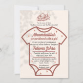 Bodysuit rose Baby Girl Faire-part de naissance mu (Devant)