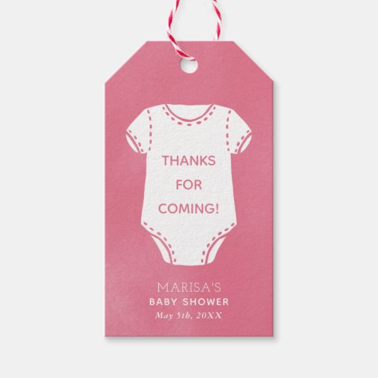 Bodysuit rose Baby shower Favoriser les étiquettes (Devant)
