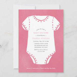 Bodysuit rose minimaliste Baby shower Invitation