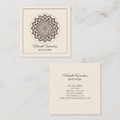 Bodywork Massage Lotus Mandala Vierkante Visitekaartje (Voorkant / Achterkant)