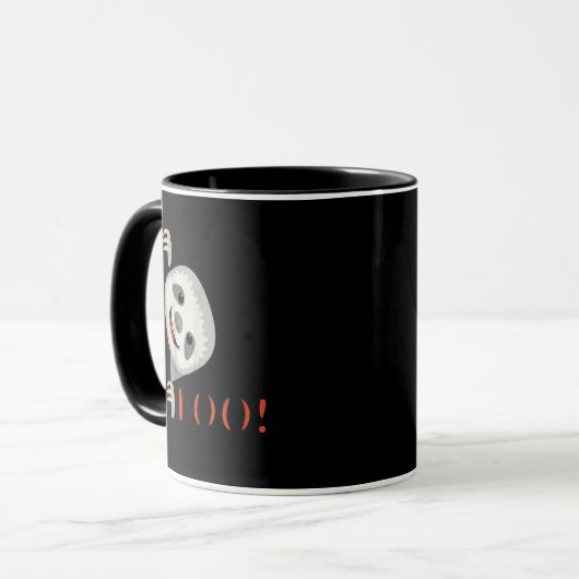 Boe! Grappig Verbergen Peekaboo Enge Halloween Lui Mok (Voorkant links)