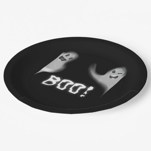 Boe! Grappig Verbergen Peekaboo Scary Halloween Papieren Bordje (Gekanteld)