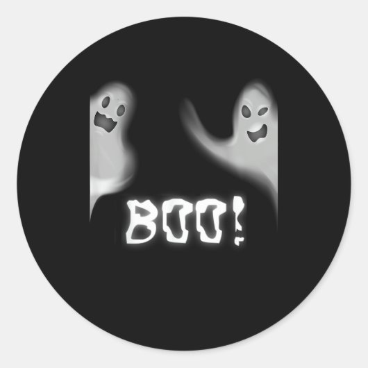 Boe! Grappig Verbergen Peekaboo Scary Halloween Ronde Sticker (Voorkant)