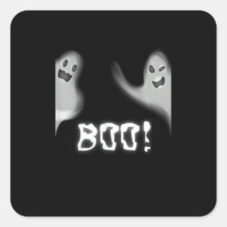 Boe! Grappig Verbergen Peekaboo Scary Halloween Vierkante Sticker