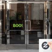 Boe! groene oogbollen typografie schattig Hallowee Raamsticker (Kantoordeur)