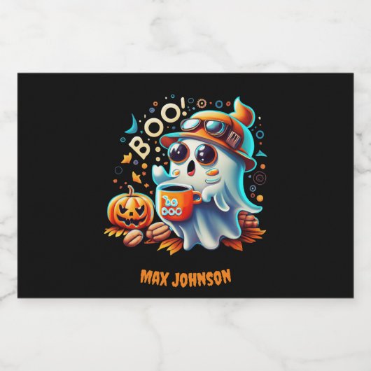 Boe! Halloween - Boo-tiful Beasts Sinaasappel Zwar Sparkling Wijnetiket (Enkel label)