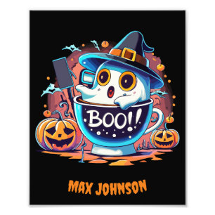 Boe! Halloween - Creepin' It Echt Sinaasappel Zwar Foto Afdruk