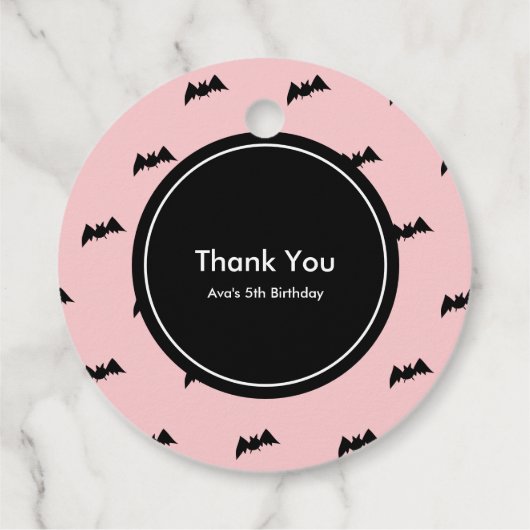 Boe! Halloween Ghost Meisje Lichtroze Bedankjes Labels (Achterkant)