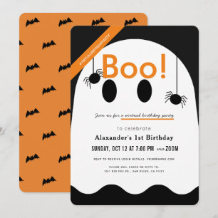 Boe! Halloween Ghost Schattige Virtual Birthday Kaart