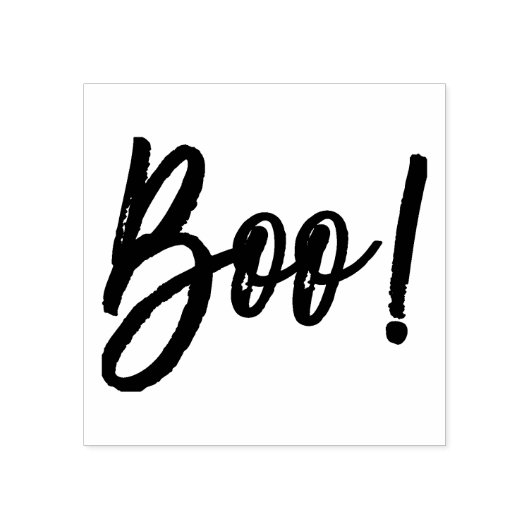 Boe! Halloween Script Modern Stempel (Afrduk)